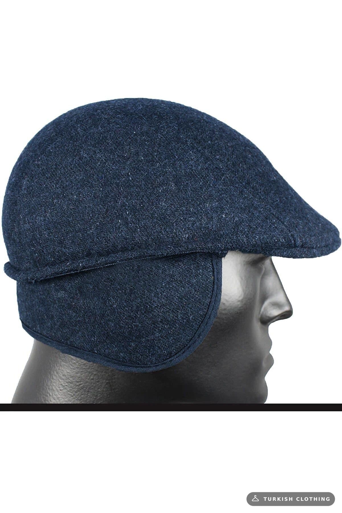 Varetta Men's Cap Navy Blue Foldable Ear Hat – wholesale Accessories by Varetta, Turkish clothing manufacturer