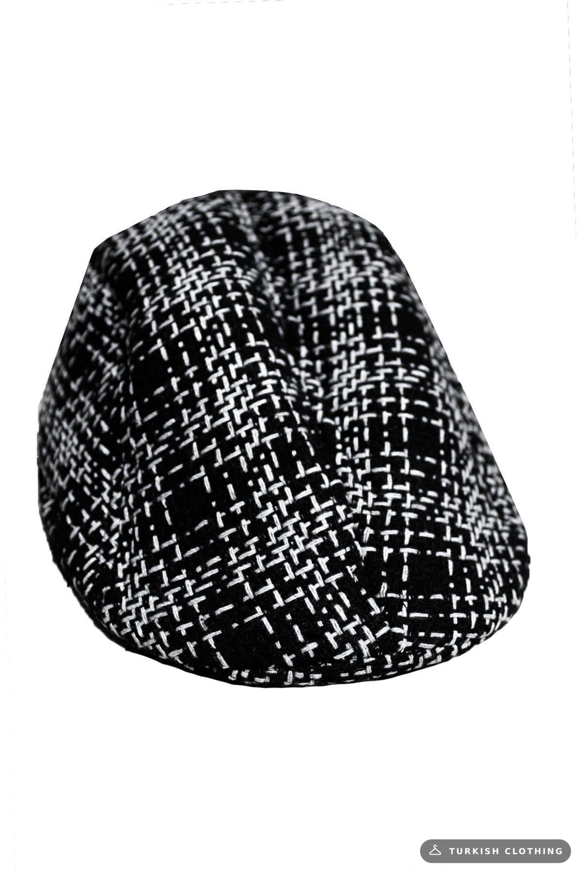 Varetta Men's Cap Winter Black Checkered Plaid Foldable Ear Hat – wholesale Accessories by Varetta, Turkish clothing